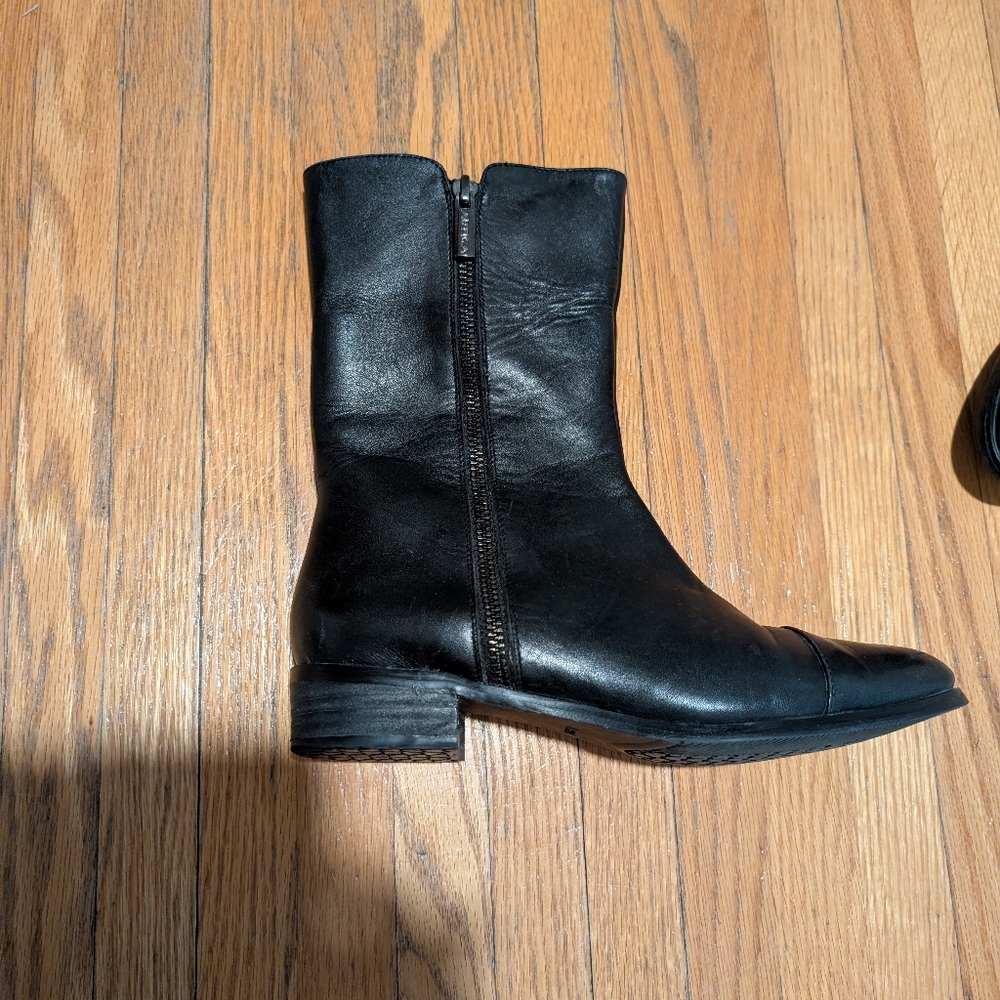 Leather Black Artica Dressy Ankle Boots Size 7